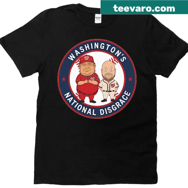 Funny Washingtons National Disgrace t-shirt with bold typography