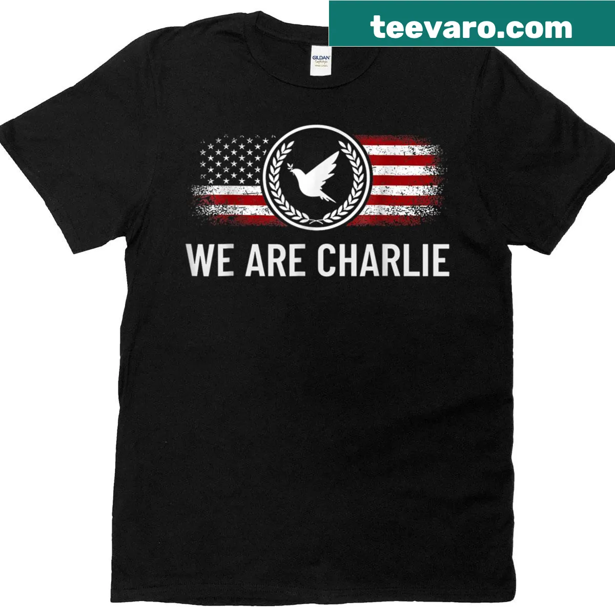 Text graphic T-shirt celebrating unity and music — on a men's t-shirt