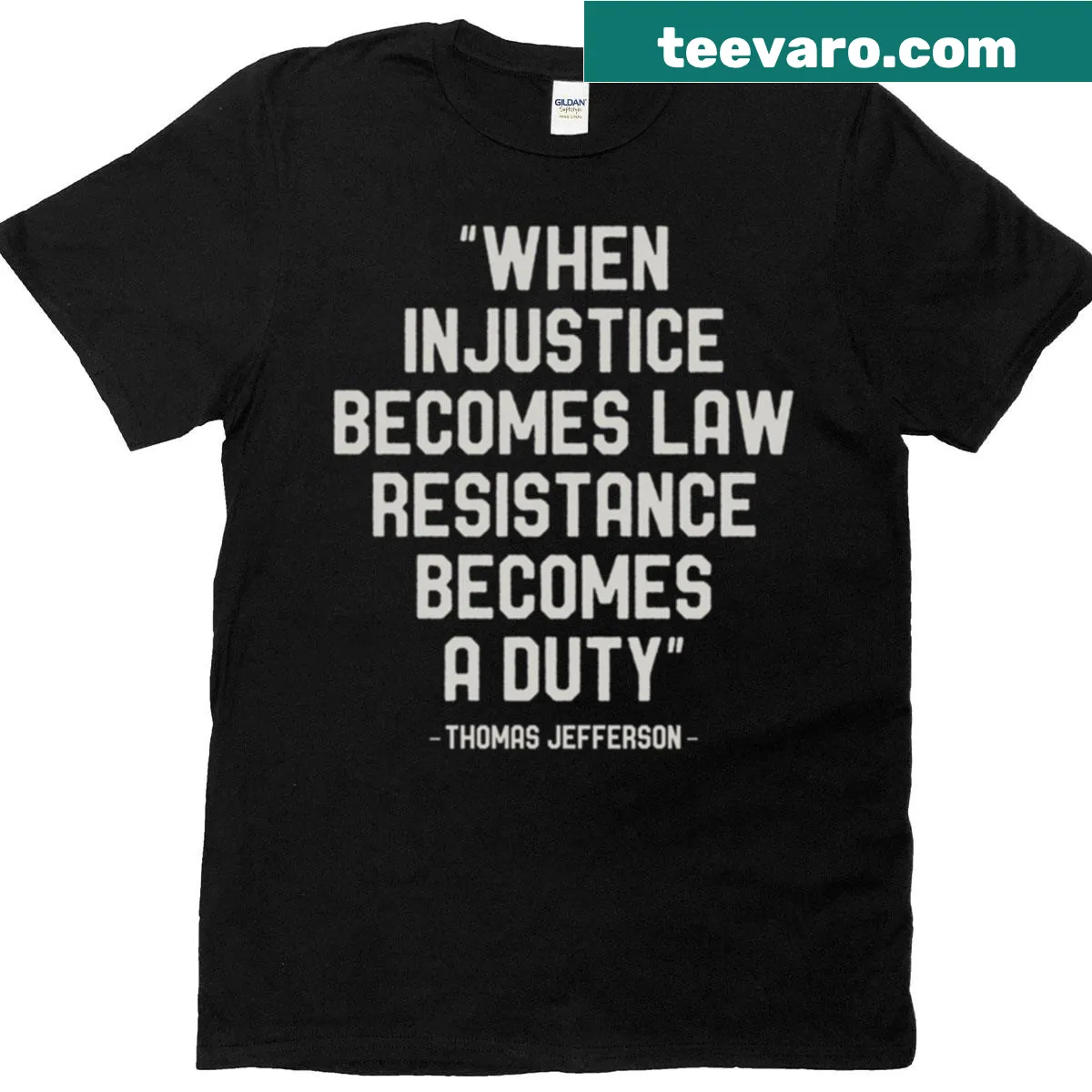 T-shirt with the phrase about justice and resistance — on a men's t-shirt
