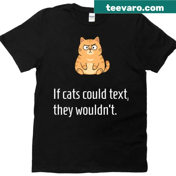 T-shirt with a humorous cat quote and playful illustrations