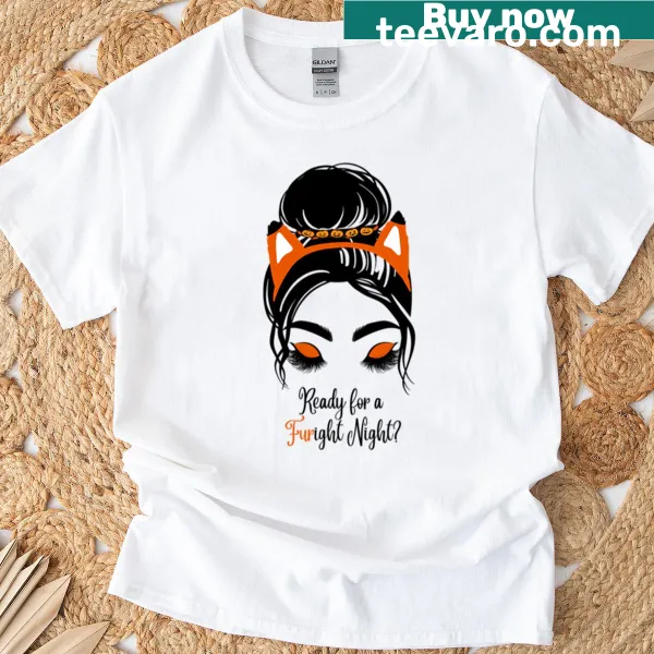 Halloween themed shirt with a vixen illustration