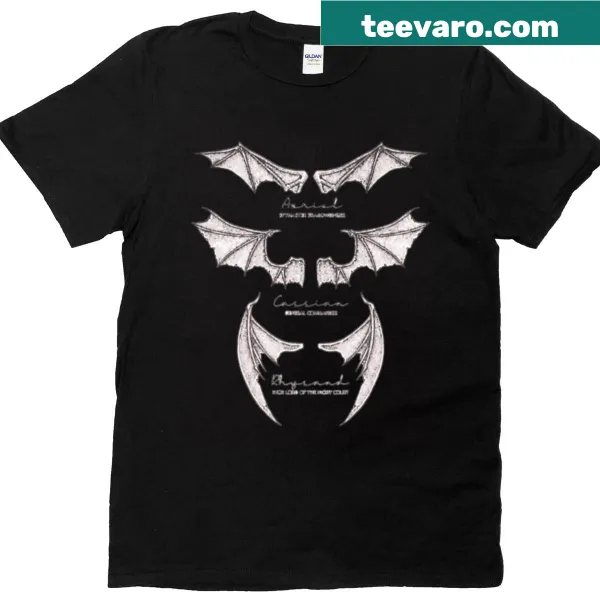 Oversized T-shirt with illustration of Bat Boys wings from Acotar series