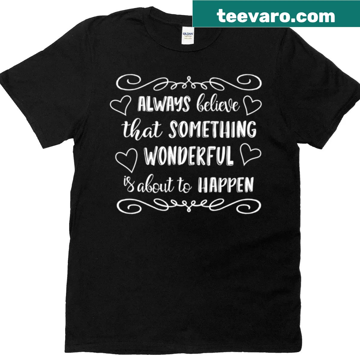 Inspirational typography t-shirt with positive message — on a men's t-shirt