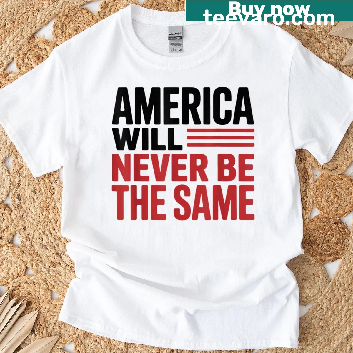 Patriotic quote T-shirt expressing American pride — on a men's t-shirt