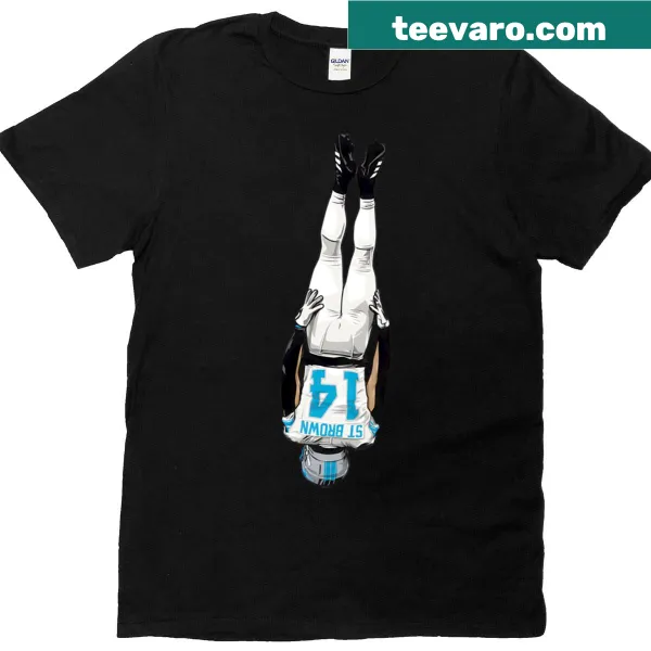 Limited edition shirt featuring Amon St. Brown in a football celebration