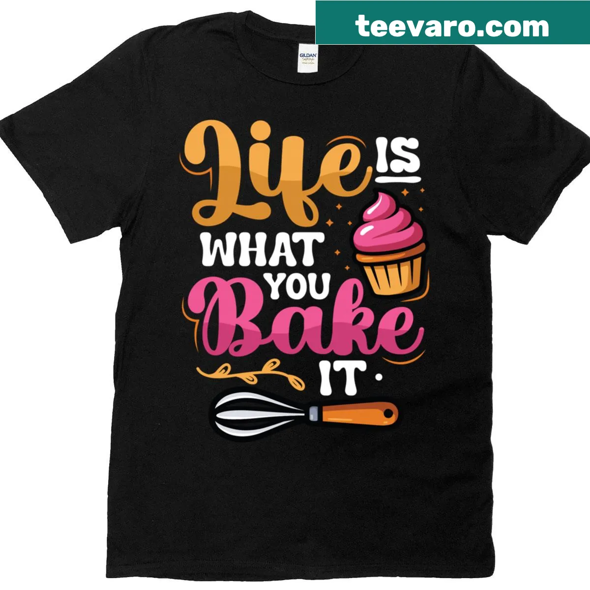 Funny baking quote shirt with humorous typography — on a men's t-shirt