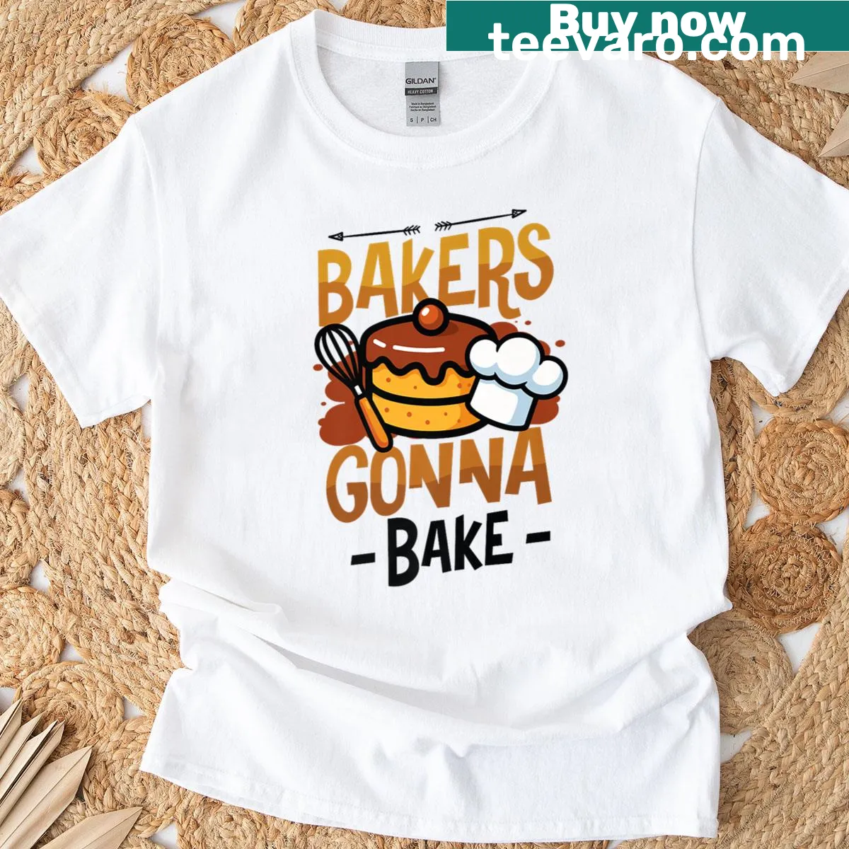 Funny baking t-shirt with playful slogan about bakers — on a men's t-shirt