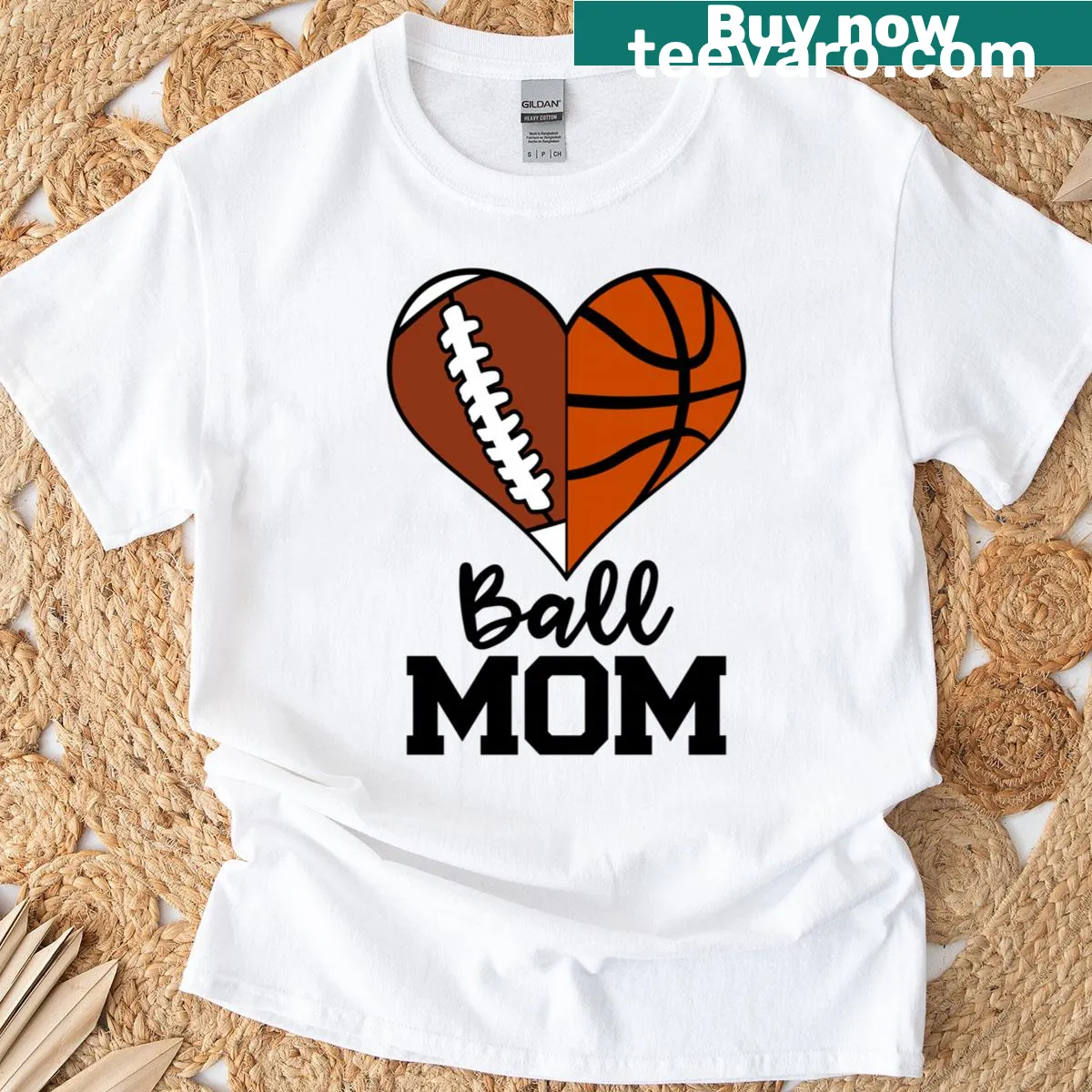 Funny T-shirt for sports moms with 'Ball Mom' text — on a men's t-shirt