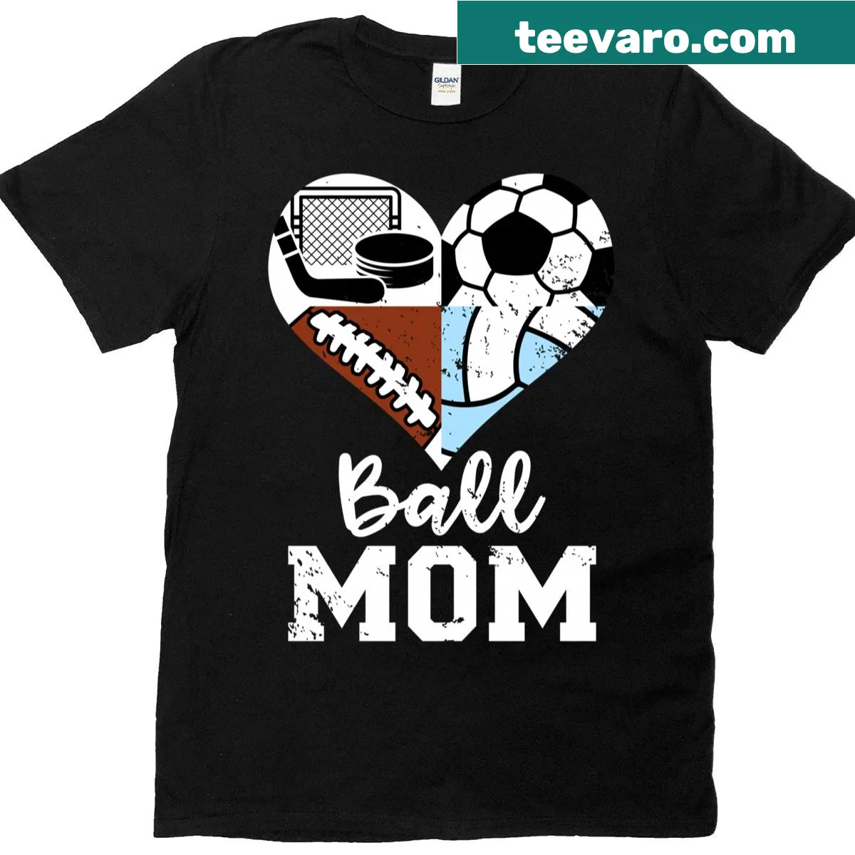 Funny Ball Mom t-shirt showcasing support for various sports — on a men's t-shirt