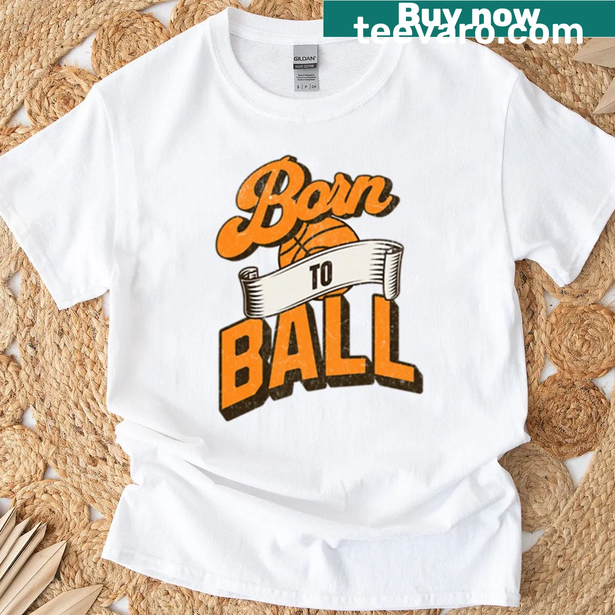 T-shirt with bold text 'Born To Ball', celebrating sports — on a men's t-shirt