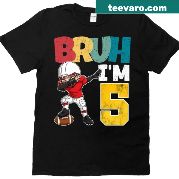 Funny birthday T-shirt with dabbing boy design for 5-year-olds