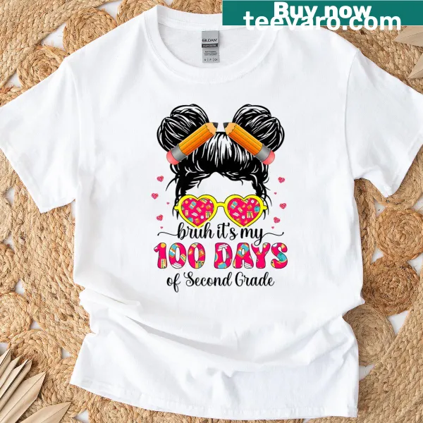 Cute T-shirt celebrating 100th day of school with playful text