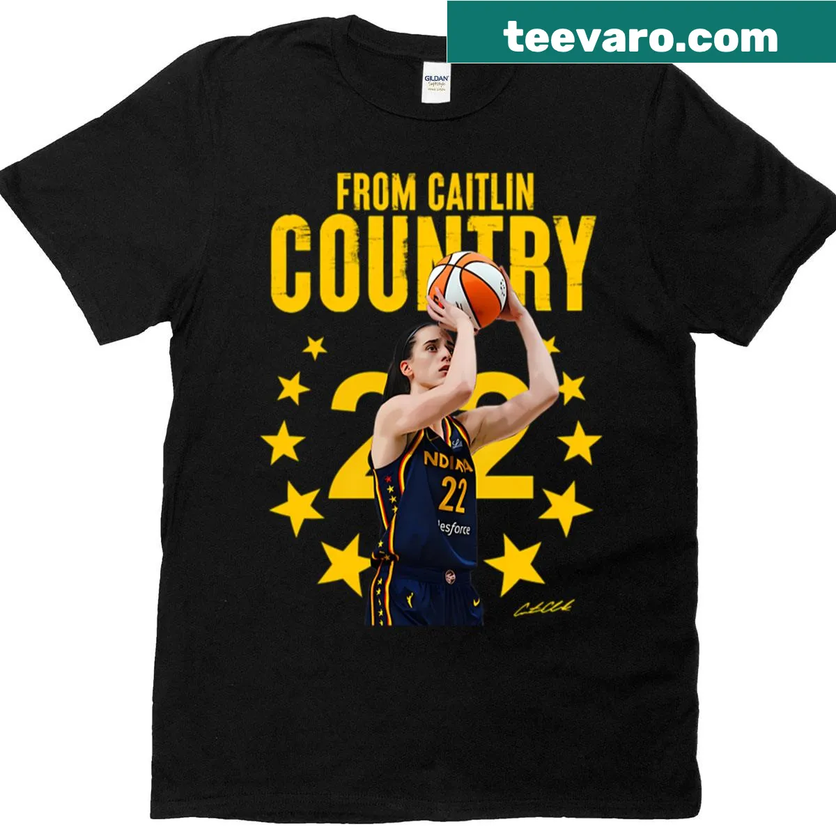 T-shirt celebrating Caitlin Clark's journey — on a men's t-shirt