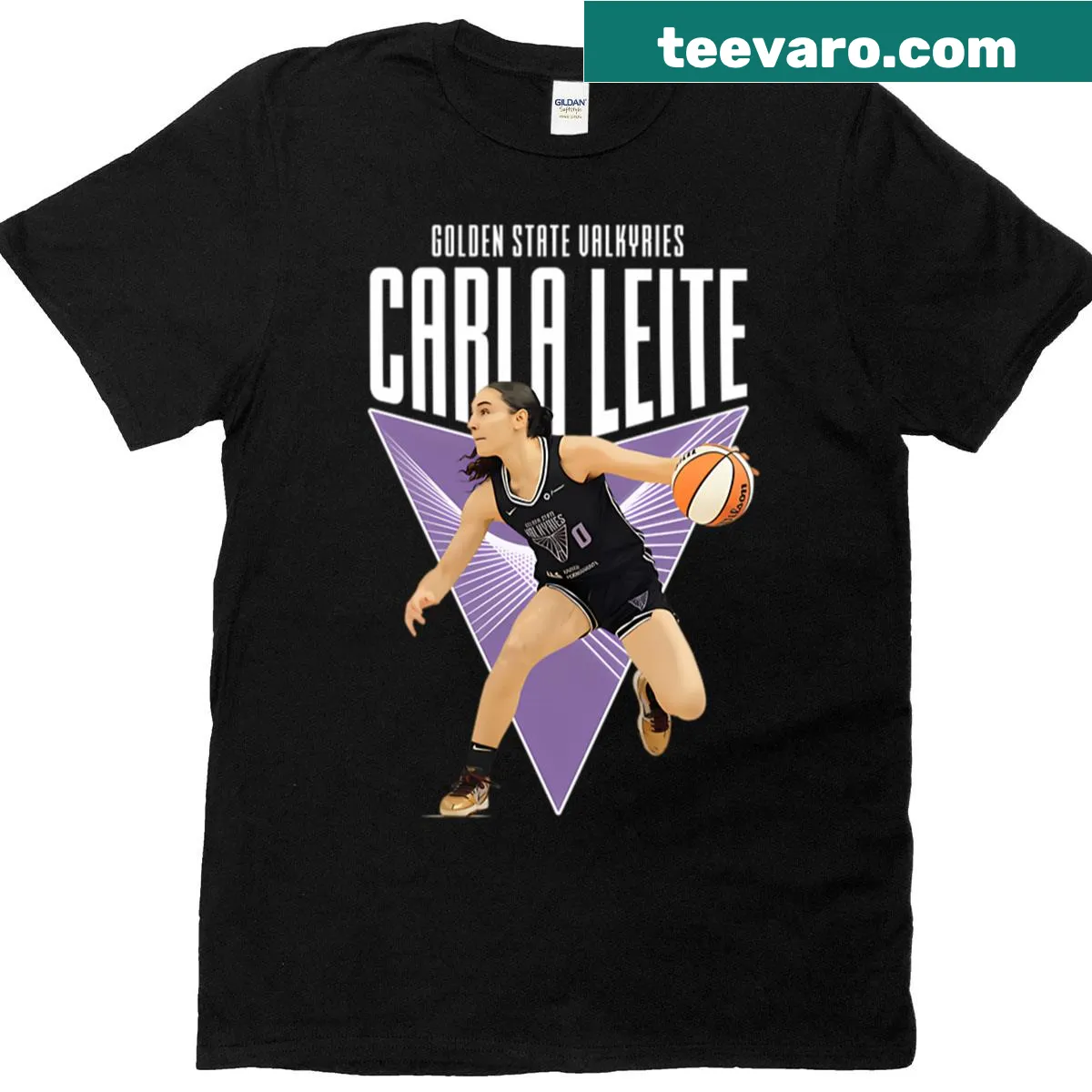 Typography t-shirt celebrating Carla Leite and the Valkyries — on a men's t-shirt
