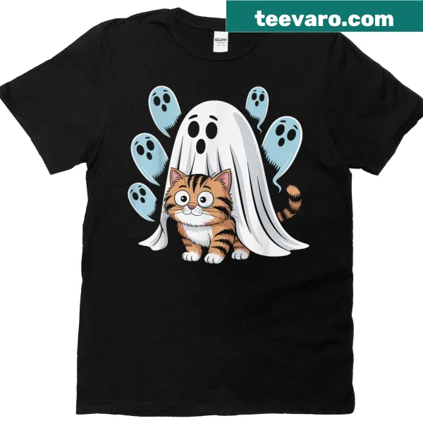 Funny Halloween t-shirt featuring a cat meme design.