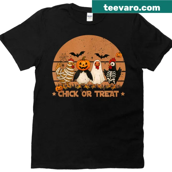 Halloween-themed t-shirt featuring a pumpkin and ghost illustration.