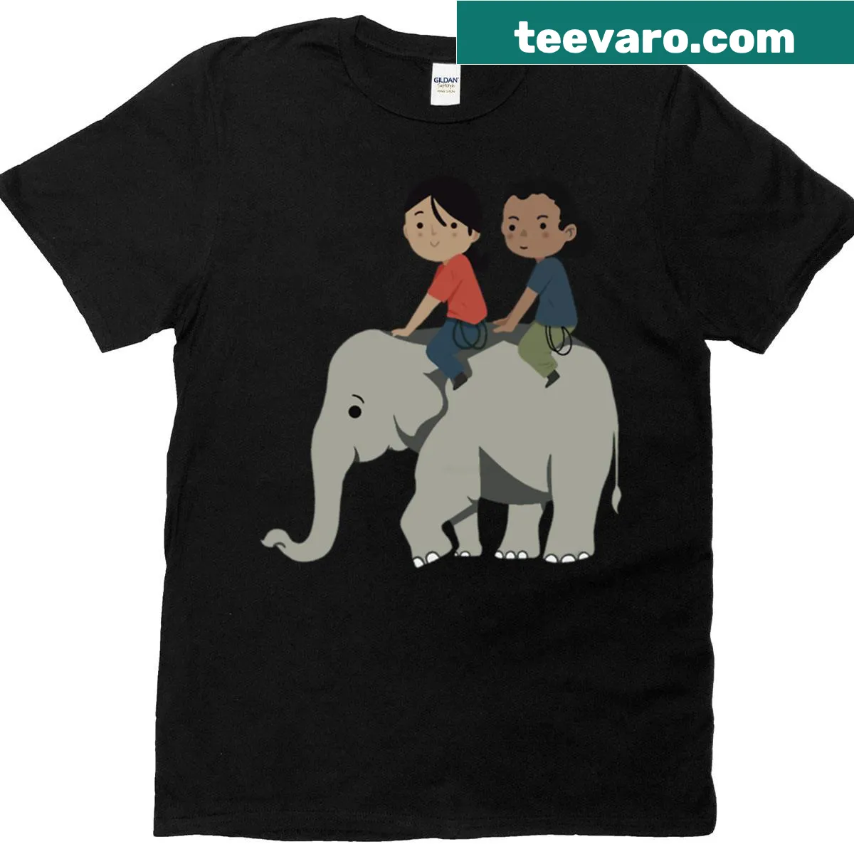 Charming t-shirt featuring Chloe and Nadine in a warm embrace illustration — on a men's t-shirt