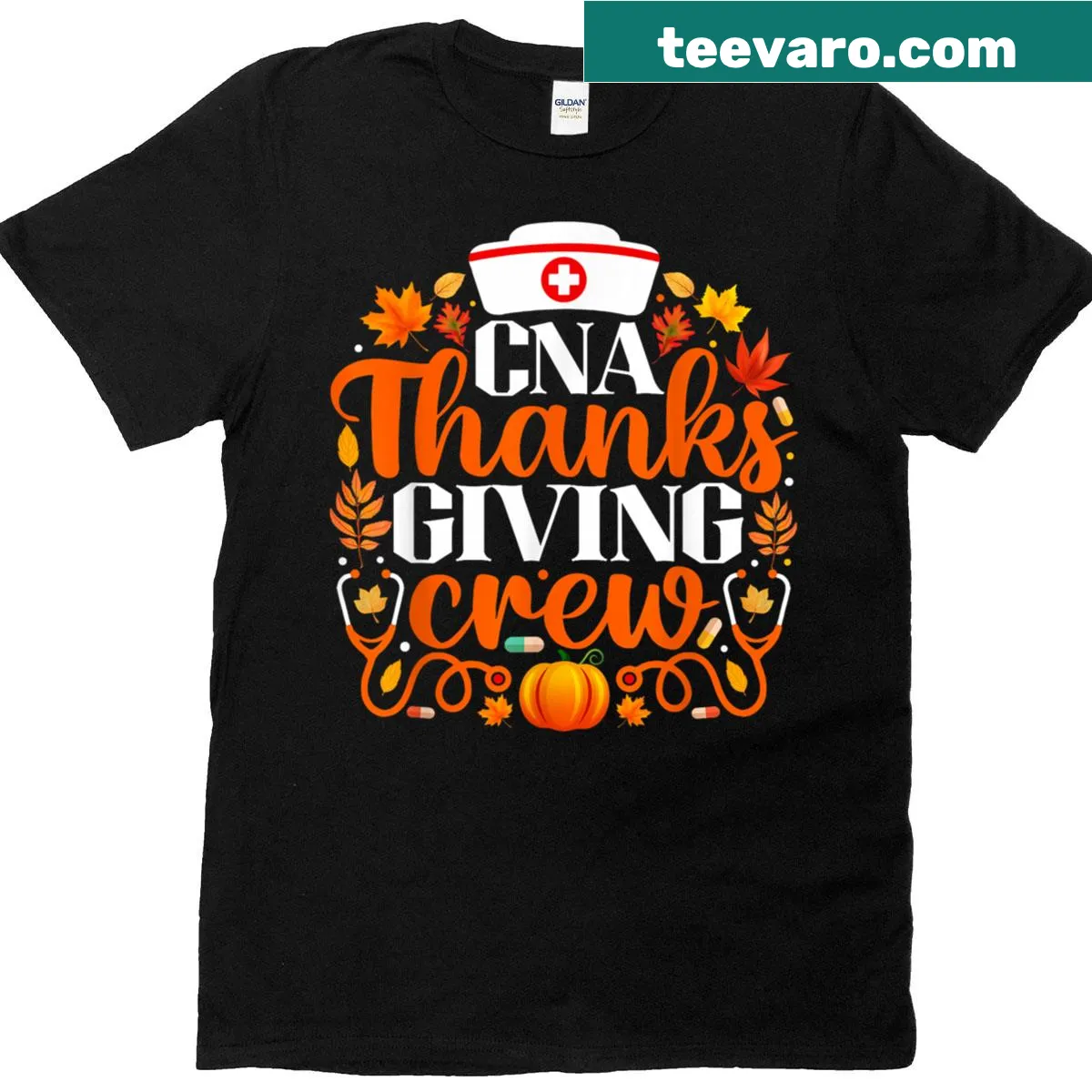 Humorous nursing-themed Thanksgiving graphic on casual tee — on a men's t-shirt