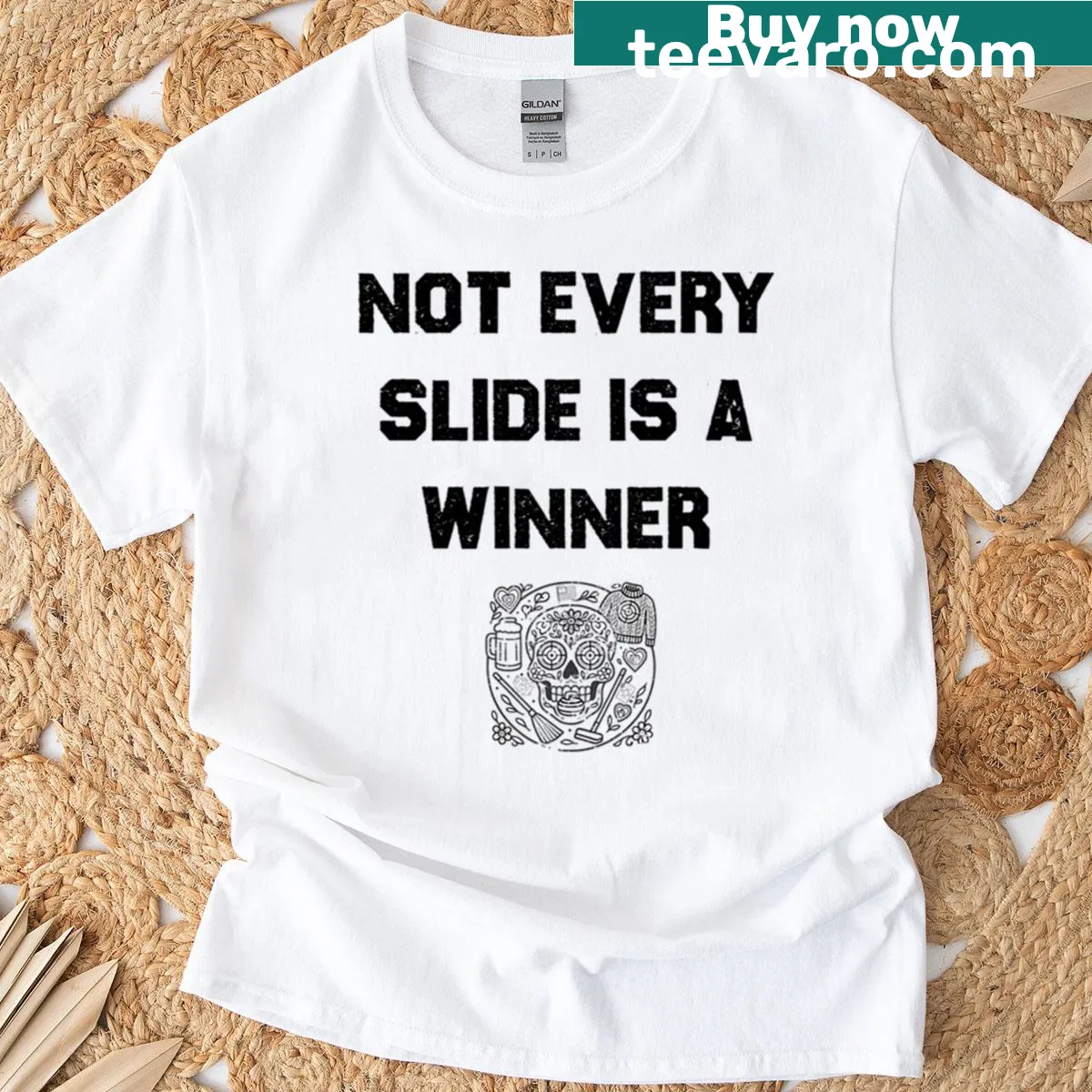 T-shirt with the phrase about curling and a playful design — on a men's t-shirt