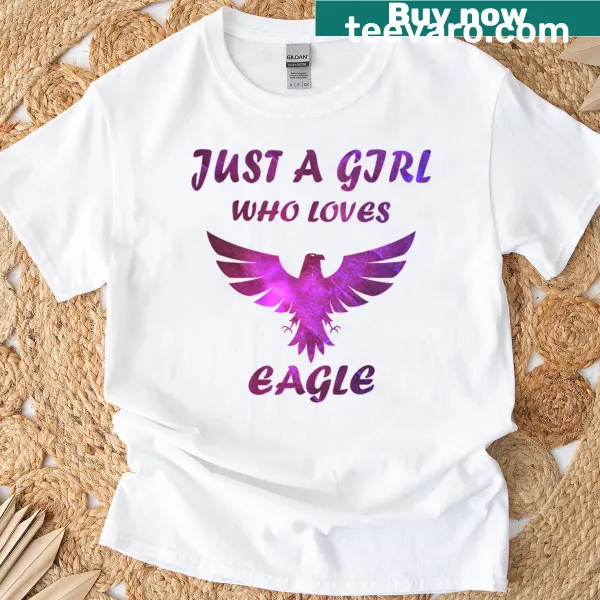 Cute t-shirt featuring girl and eagle graphics
