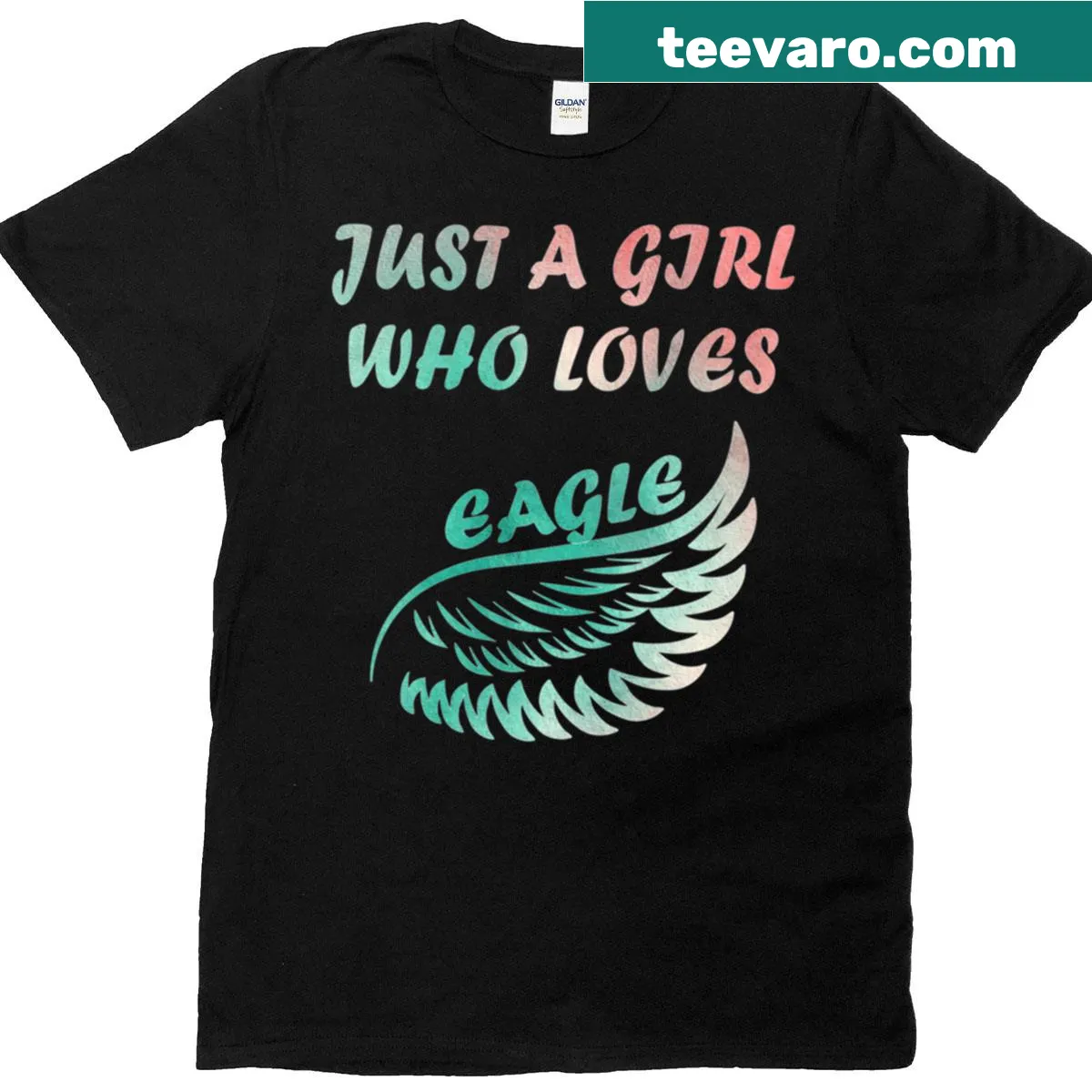 Illustration of an eagle with text 'Just A Girl Who Loves Eagle Animals' for women. — on a men's t-shirt
