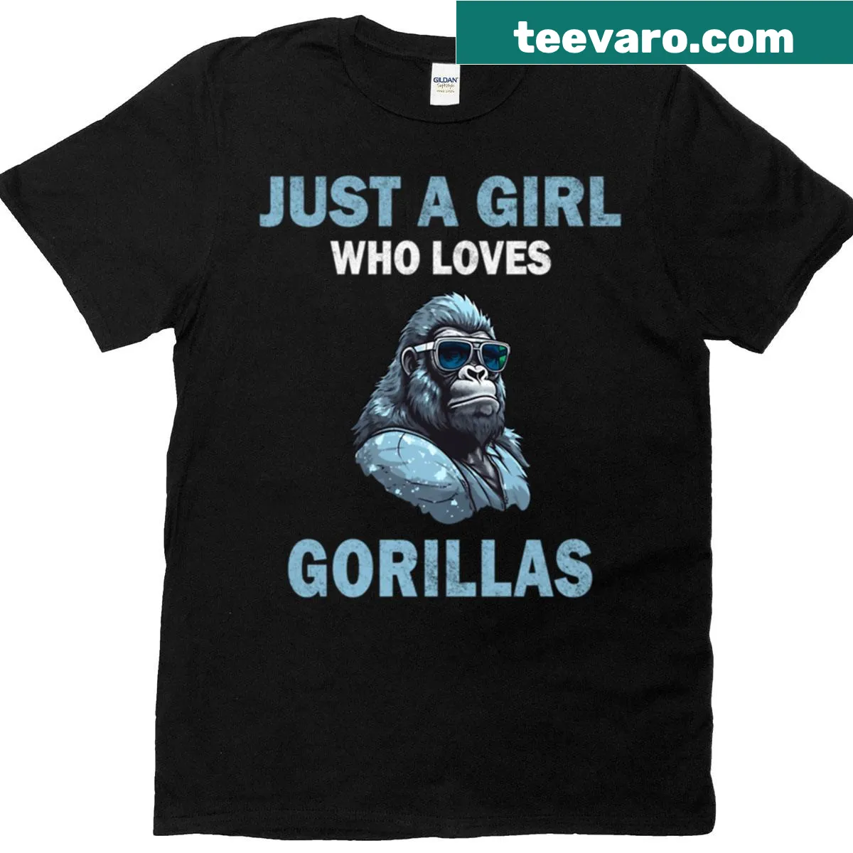 Cute graphic T-shirt featuring a gorilla and playful text — on a men's t-shirt