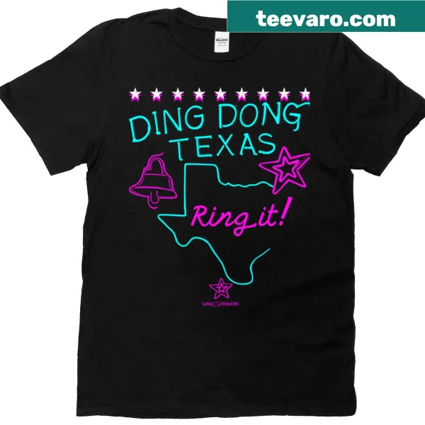 Playful Ding Dong Texas T-shirt with bold text