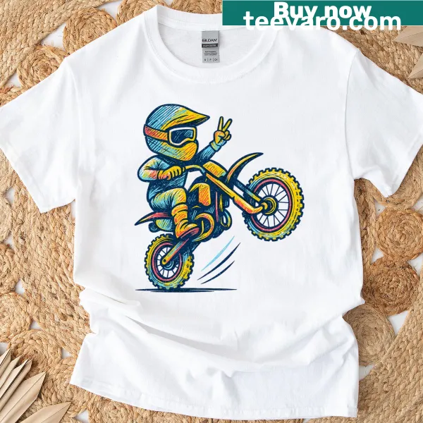 Funny dirt bike motocross t-shirt for teens