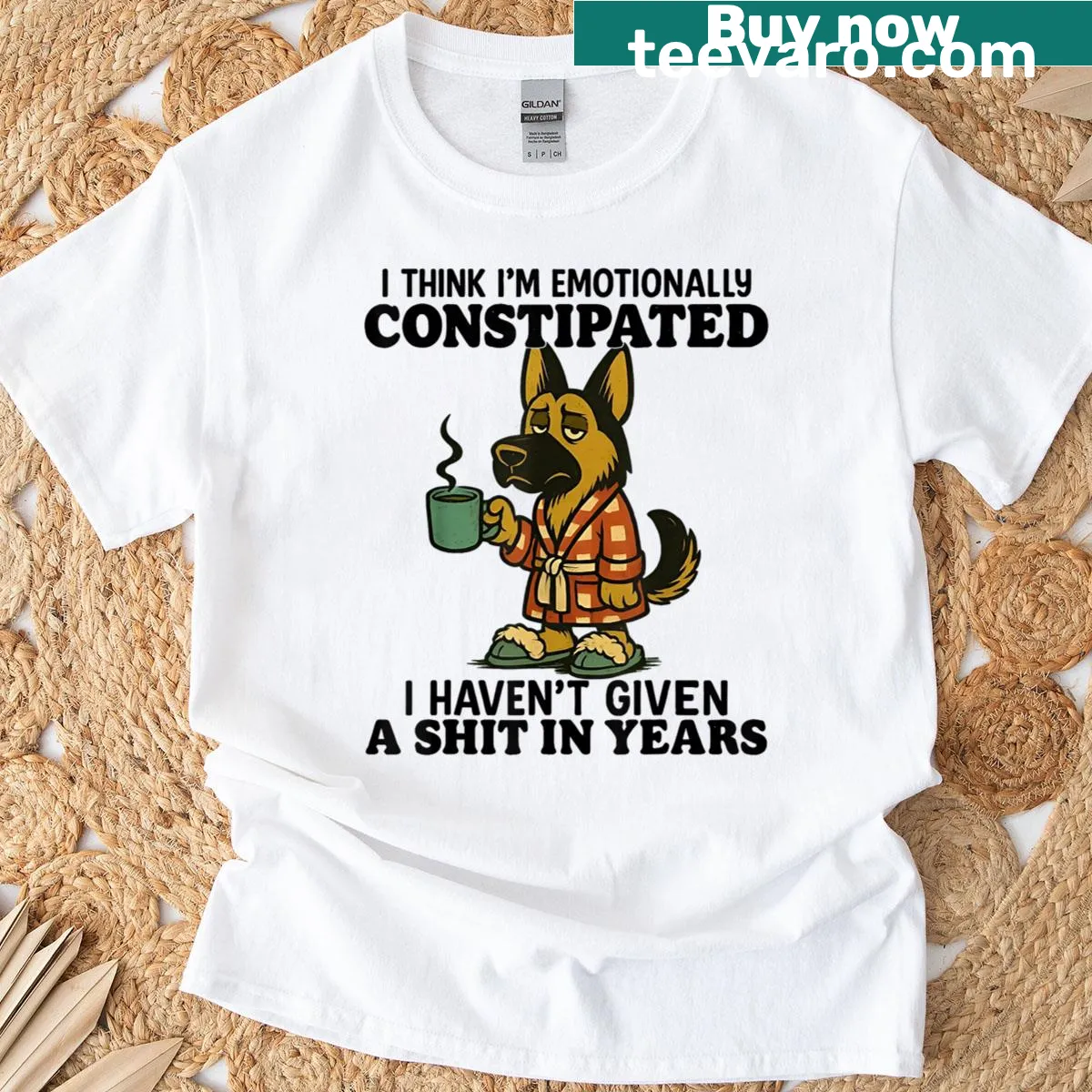 Humorous typography t-shirt expressing emotions of dog ownership — on a men's t-shirt