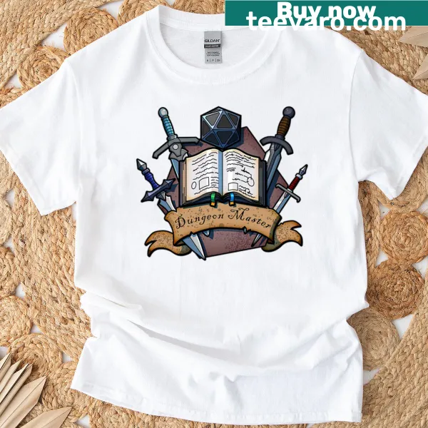 Oversized T-shirt with Dungeon Master logo for tabletop games