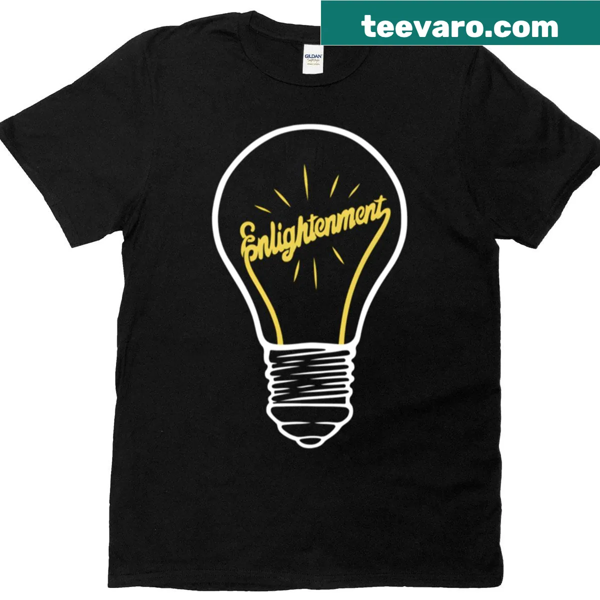 Lightbulb design with positivity message on a t-shirt. — on a men's t-shirt