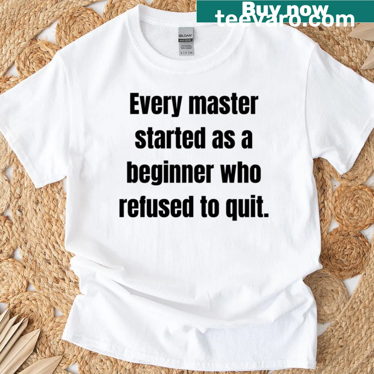 Inspirational quote T-shirt about persistence — on a men's t-shirt