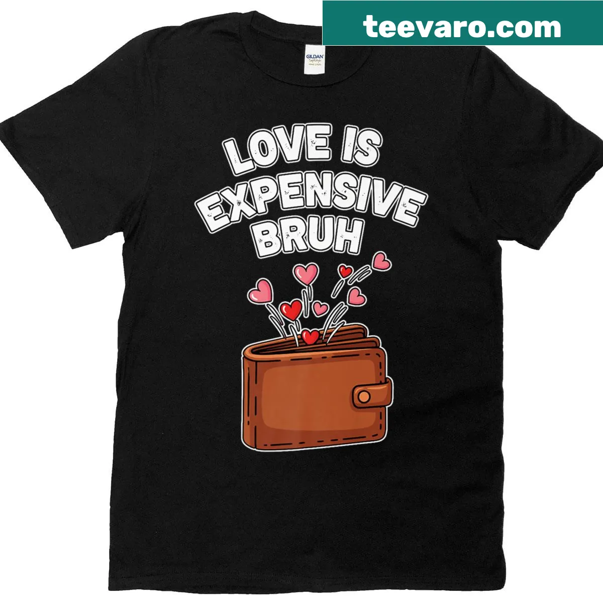 Funny empty wallet graphic for Valentine's Day — on a men's t-shirt