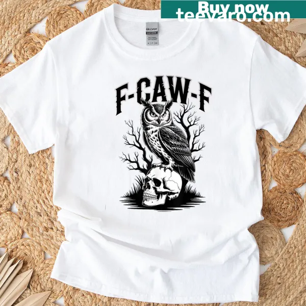 Gothic cartoon owl with skull design on a funny T-shirt