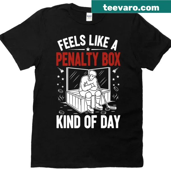 Funny hockey T-shirt with a penalty box theme