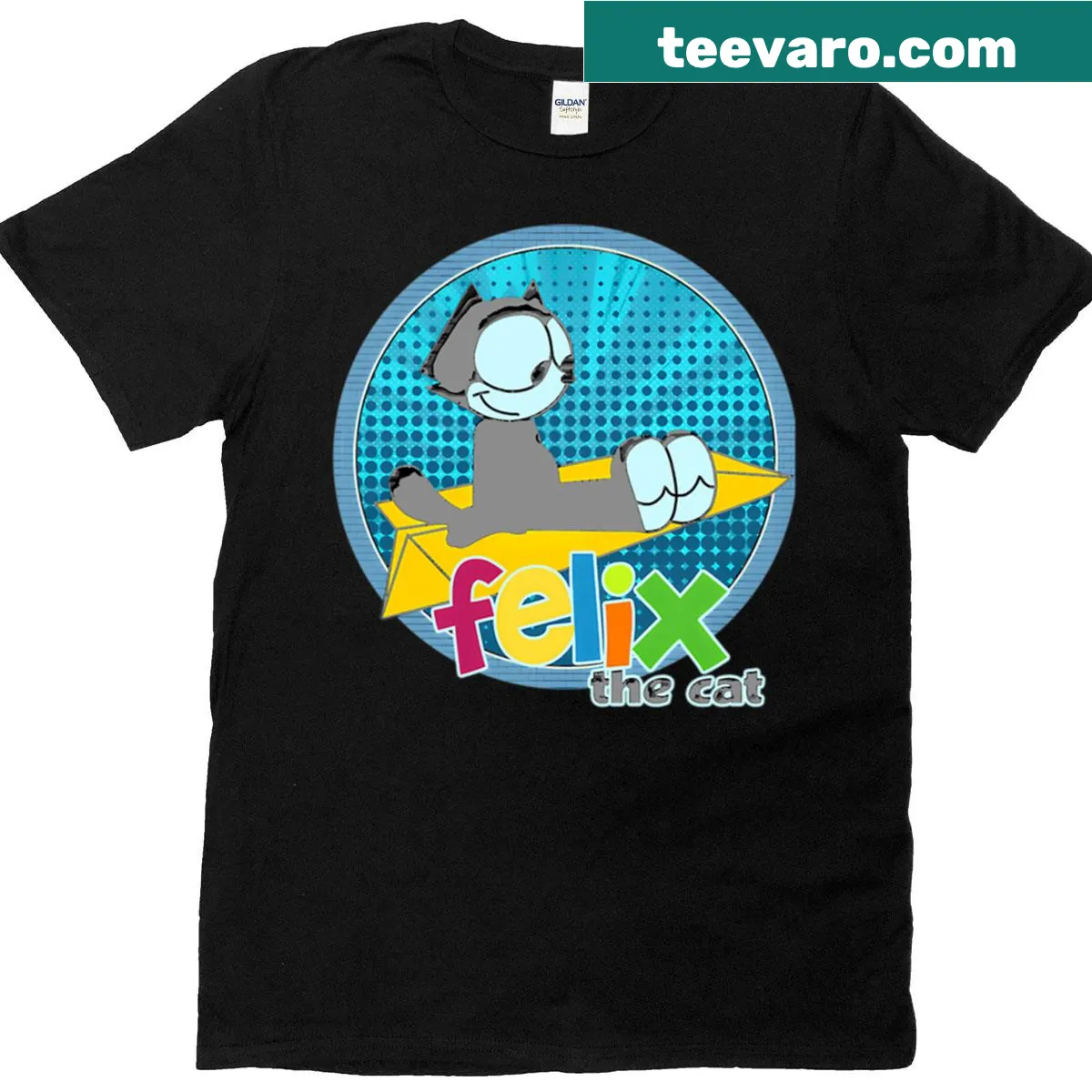 Vintage-themed graphic T-shirt featuring retro movies and cartoons — on a men's t-shirt