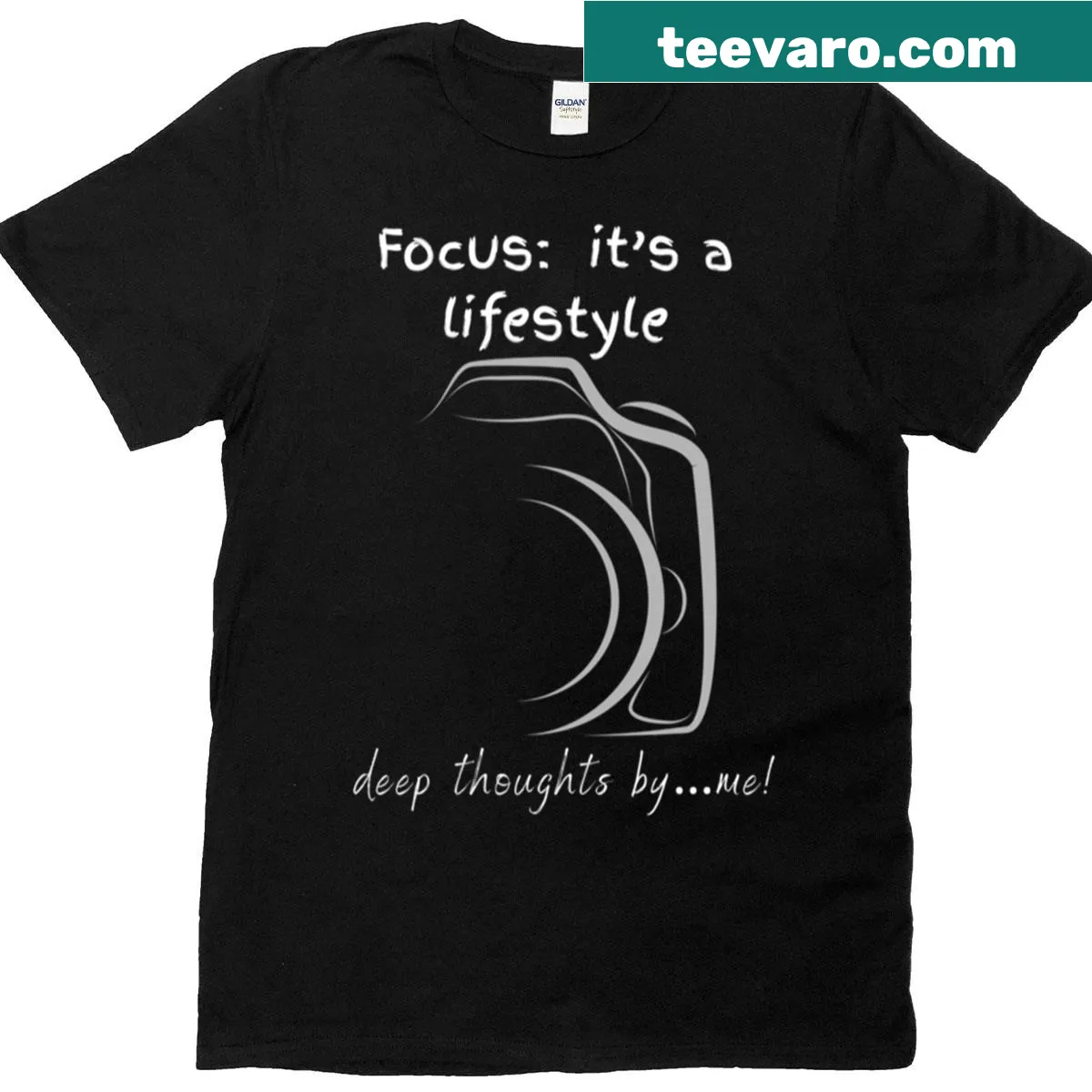 Bold 'Focus' graphic text on lifestyle T-shirt — on a men's t-shirt