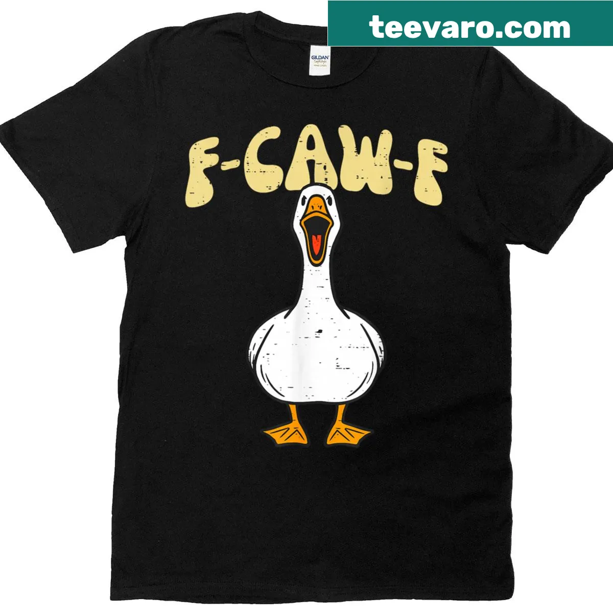 Silly goose graphic T-shirt with humorous design — on a men's t-shirt