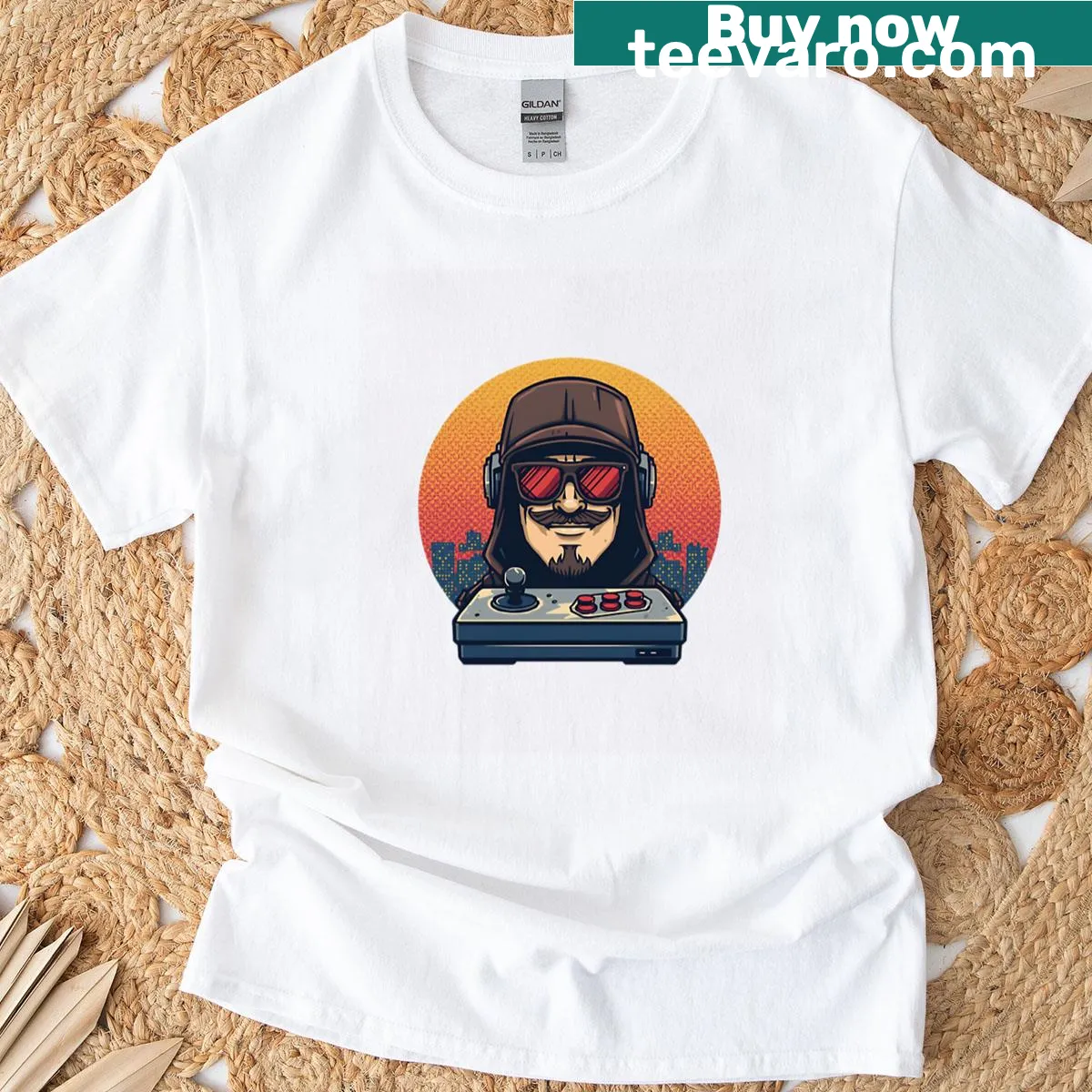 Retro gaming themed t-shirt with funny design for gamers — on a men's t-shirt