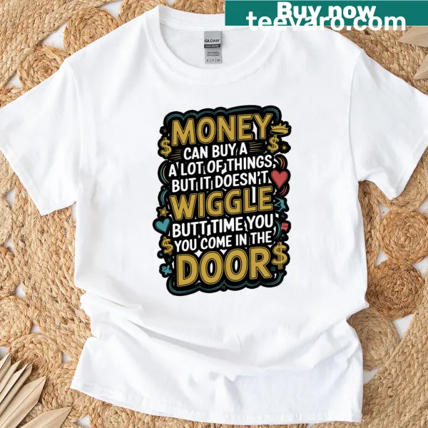 Humorous rescue dog graphic on a T-shirt