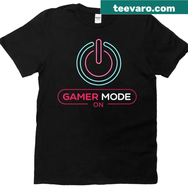Typography shirt stating Gamer Mode On