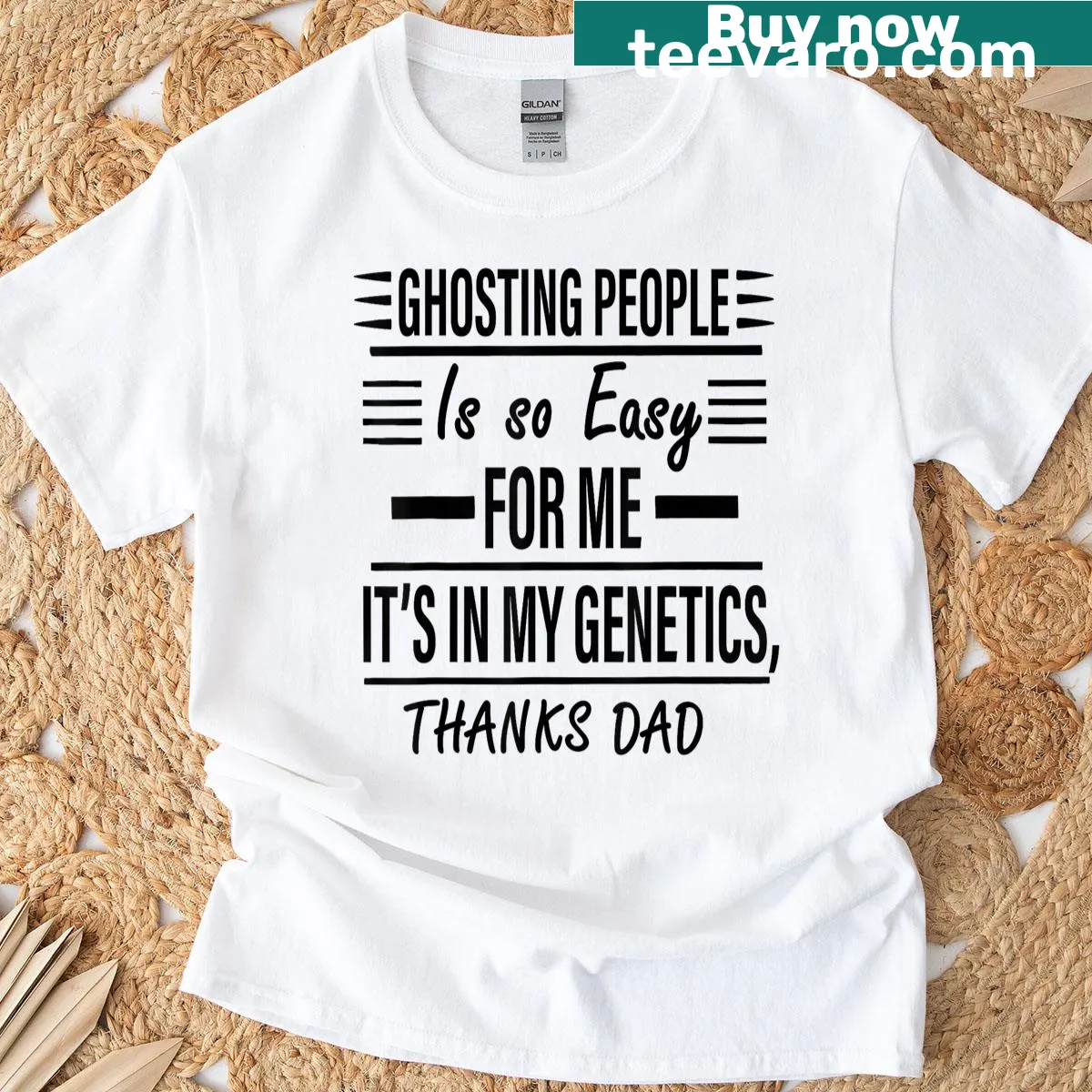 Bold Ghosting People Is So Easy for Me text on a humorous t-shirt — on a men's t-shirt