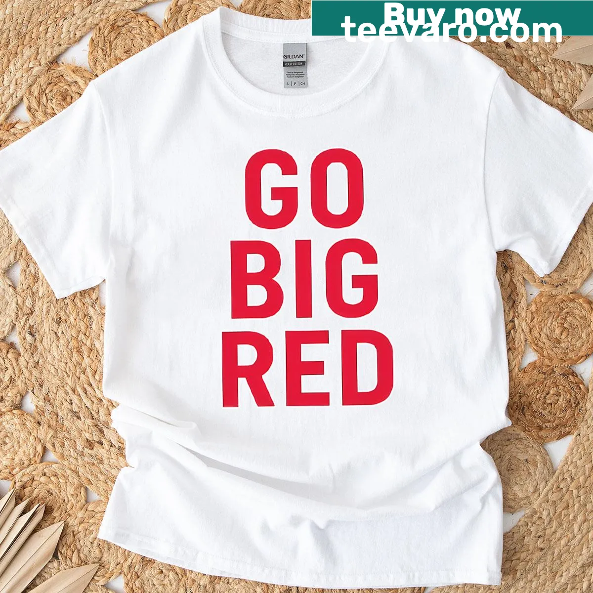 Nebraska Huskers Game Day T-shirt with 'Go Big Red' text — on a men's t-shirt