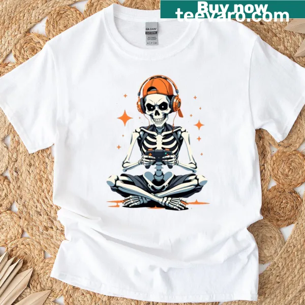 Skeleton gaming design suitable for Halloween fun.