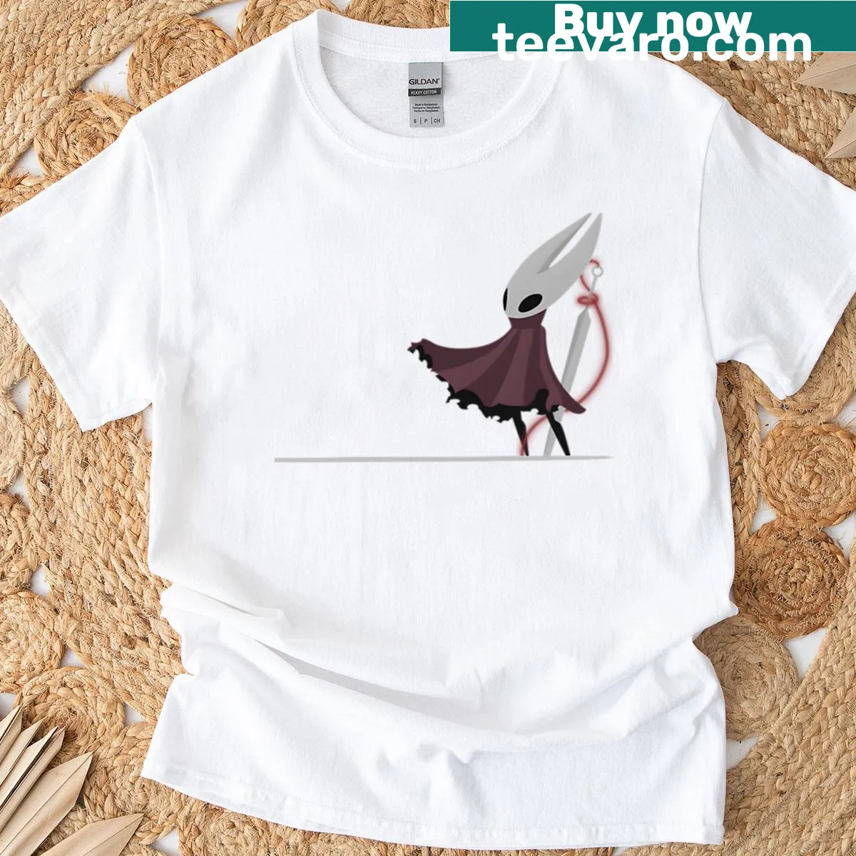 Illustration of Hornet from Hollow Knight on a t-shirt — on a men's t-shirt