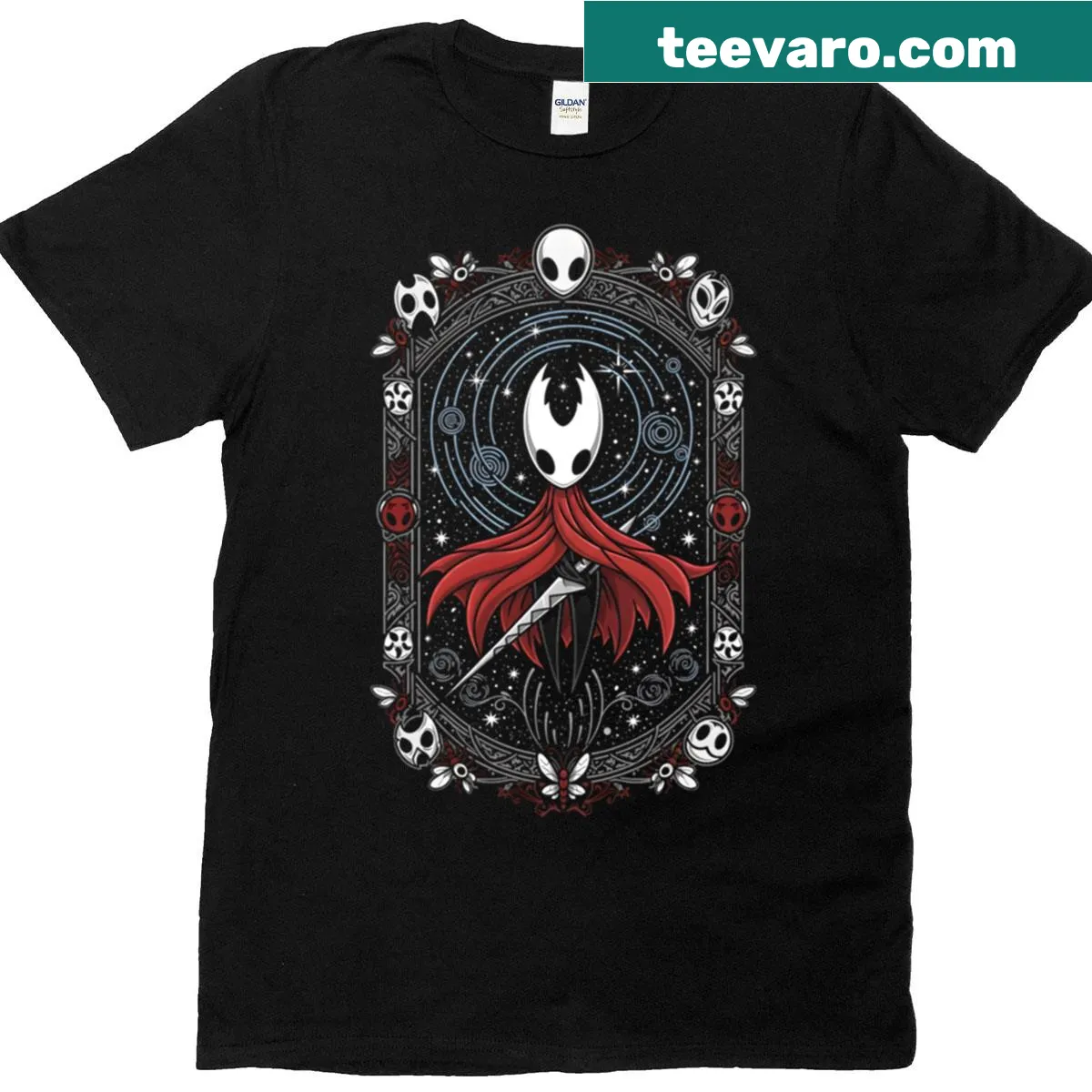 Illustrated T-shirt featuring the Huntress from Hollow Knight Silksong. — on a men's t-shirt