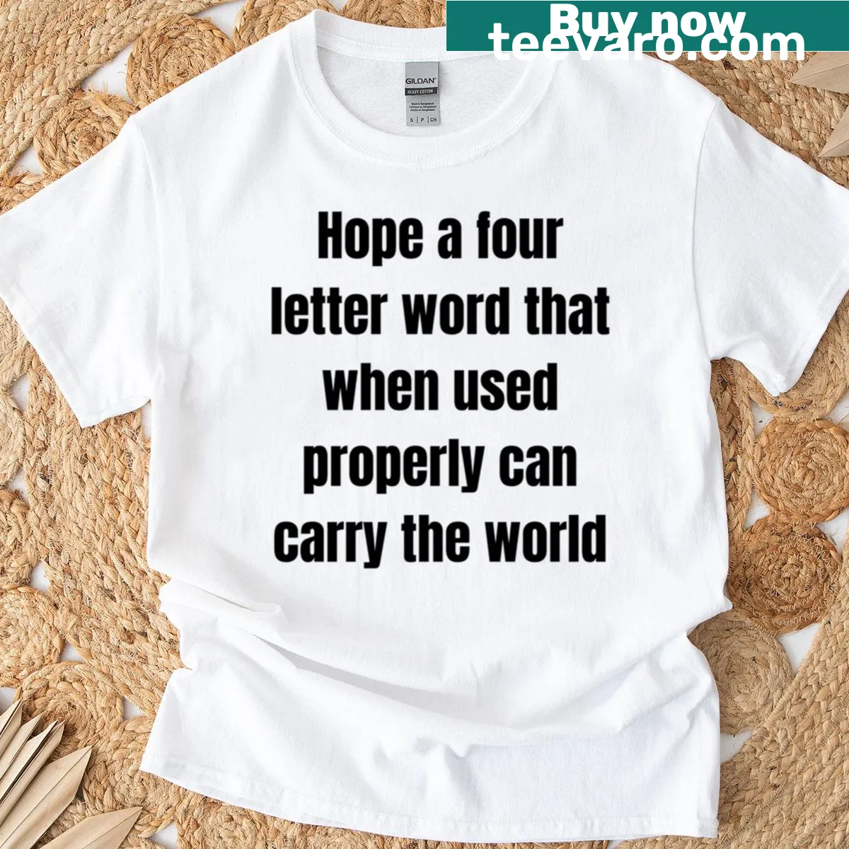 Inspirational T-shirt featuring the word 'Hope' in stylish typography — on a men's t-shirt