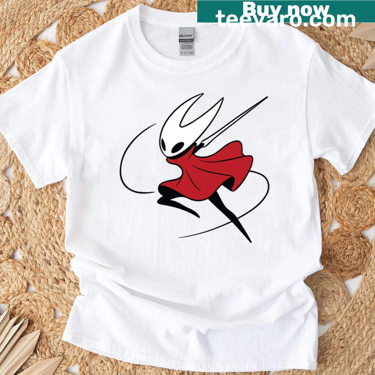 Illustration of Hornet from Silksong on a t-shirt — on a men's t-shirt