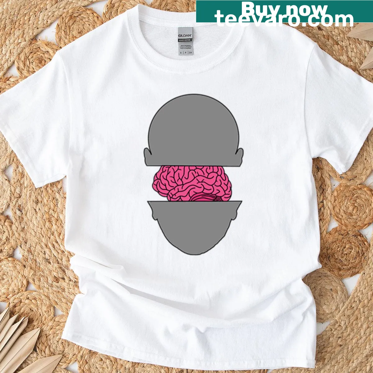 Silhouette t-shirt with a design of a human brain — on a men's t-shirt