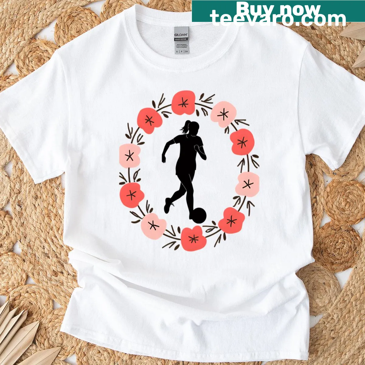Simple typography t-shirt expressing love for soccer — on a men's t-shirt